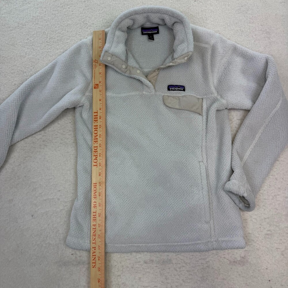Patagonia Women's Snap-T Re-Tool 1/4 Zip Pullover Fleece Cream Ivory Size Small - Picture 5 of 6